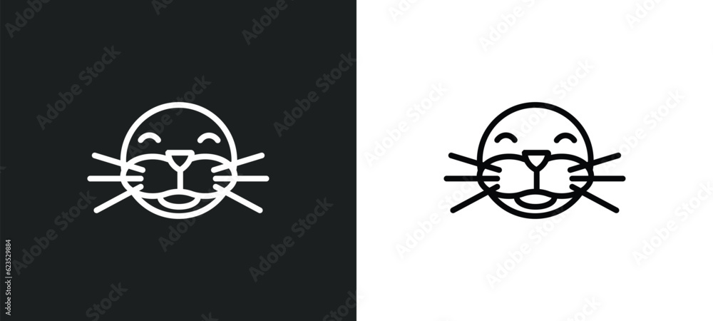 Poster seal icon isolated in white and black colors. seal outline vector icon from animals collection for w