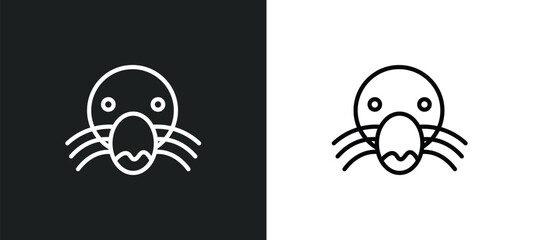 mole icon isolated in white and black colors. mole outline vector icon from animals collection for web, mobile apps and ui.