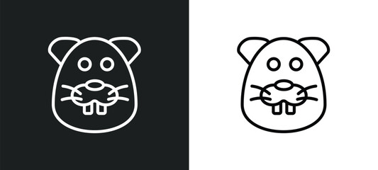 beaver icon isolated in white and black colors. beaver outline vector icon from animals collection for web, mobile apps and ui.