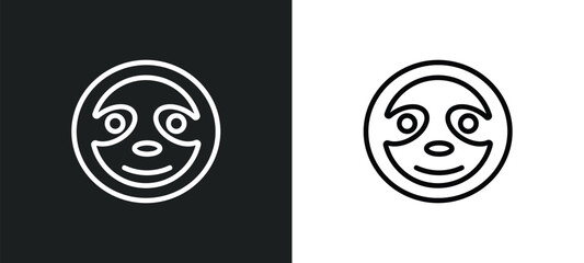 sloth icon isolated in white and black colors. sloth outline vector icon from animals collection for web, mobile apps and ui. © Farahim