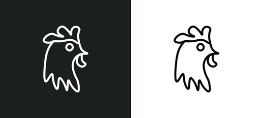 cock icon isolated in white and black colors. cock outline vector icon from animals collection for web, mobile apps and ui.