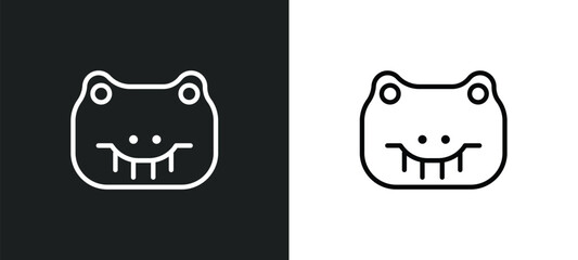 crocodile icon isolated in white and black colors. crocodile outline vector icon from animals collection for web, mobile apps and ui.