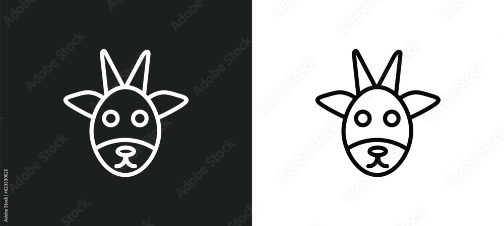 Poster goat icon isolated in white and black colors. goat outline vector icon from animals collection for w