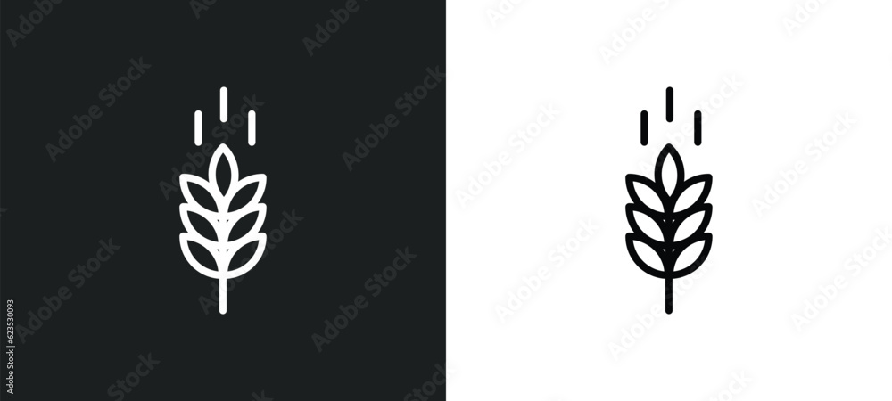 Wall mural oat icon isolated in white and black colors. oat outline vector icon from agriculture farming collec