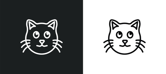 cat icon isolated in white and black colors. cat outline vector icon from animals collection for web, mobile apps and ui.