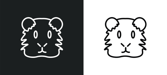 guinea pig heag icon isolated in white and black colors. guinea pig heag outline vector icon from animals collection for web, mobile apps and ui. - obrazy, fototapety, plakaty