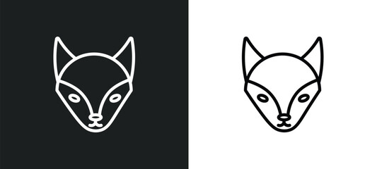 fox icon isolated in white and black colors. fox outline vector icon from animals collection for web, mobile apps and ui.