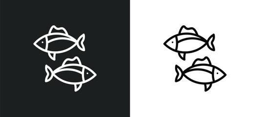 tuna icon isolated in white and black colors. tuna outline vector icon from animals collection for web, mobile apps and ui.