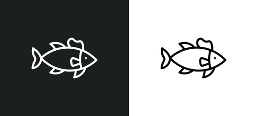 salmon icon isolated in white and black colors. salmon outline vector icon from animals collection for web, mobile apps and ui.