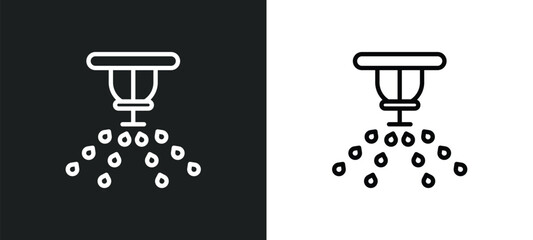 sprinkler icon isolated in white and black colors. sprinkler outline vector icon from agriculture farming collection for web, mobile apps and ui. - obrazy, fototapety, plakaty