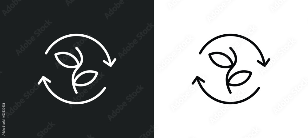 Poster crop rotation icon isolated in white and black colors. crop rotation outline vector icon from agriculture farming collection for web, mobile apps and ui.