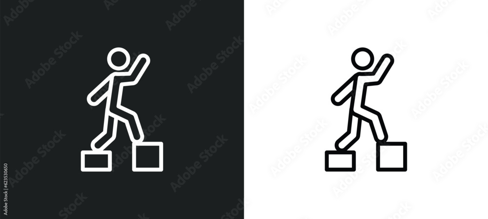 Poster parkour icon isolated in white and black colors. parkour outline vector icon from activity and hobbi