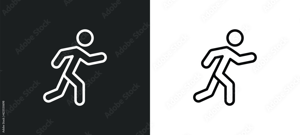 Poster jogging icon isolated in white and black colors. jogging outline vector icon from activity and hobbi