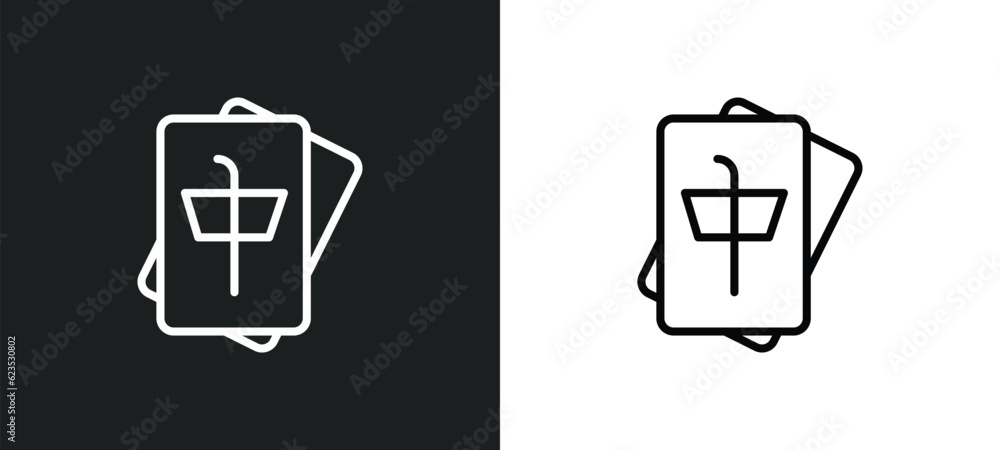 Aufkleber mahjong icon isolated in white and black colors. mahjong outline vector icon from activity and hobbi