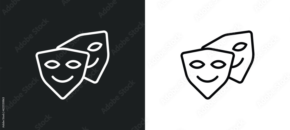 Poster cosplaying icon isolated in white and black colors. cosplaying outline vector icon from activity and