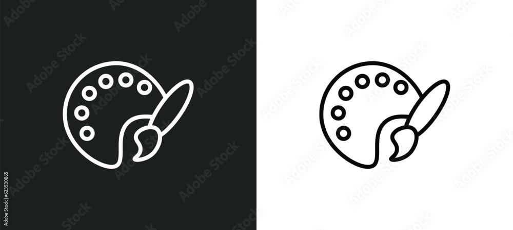 Poster coloring icon isolated in white and black colors. coloring outline vector icon from activity and hob