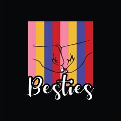 Bestie T shirt design illustration with vector