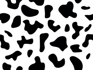 Cow print seamless pattern. Abstract cows skin texture illustration.  Trendy texture for fabric, print, banner wallpaper. Vector illustration.