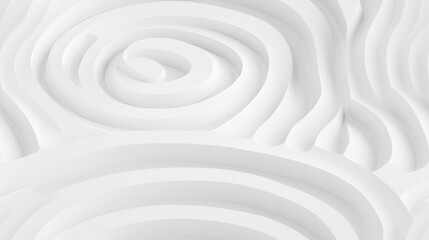 Seamless pattern background of 3d labyrinth in concentric circles with pure white and soft shadows