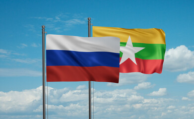 Fototapeta na wymiar Myanmar Faso flag