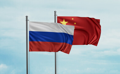 China and Russia flag