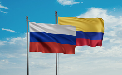 Colombia and Russia flag