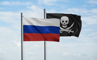 Pirate and Russia flag