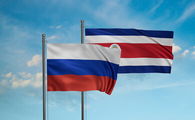 Fototapeta na wymiar Costa Rico and Russia flag