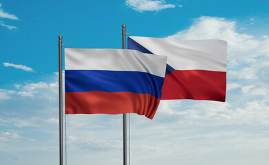 Fototapeta na wymiar Czech Republic and Russia flag