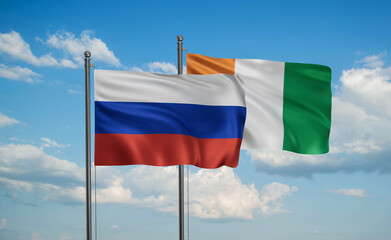 Cuba and Russia flag