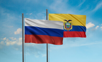 Ecuador and Russia flag