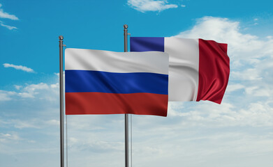 France and Russia flag