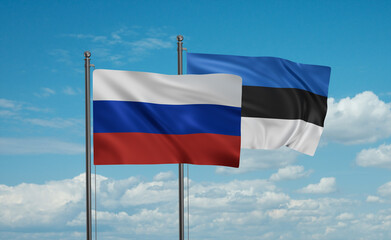 Estonia and Russia flag