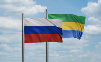 Fototapeta na wymiar Gabon and Russia flag