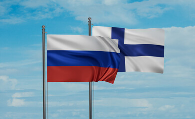 Finland and Russia flag