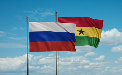 Ghana and Russia flag
