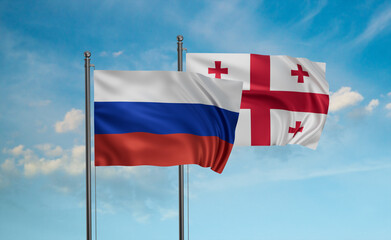 Georgia and Russia flag