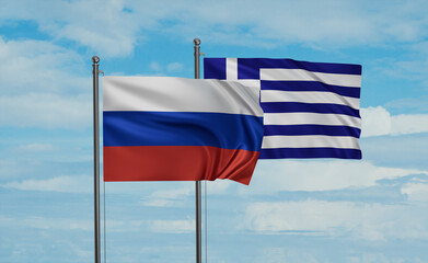 Greece and Russia flag