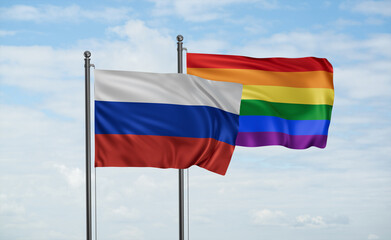 Gay Pride and Russia flag