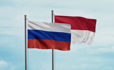 Indonesia and Russia flag - 623532478