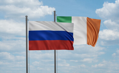 Ireland and Russia flag
