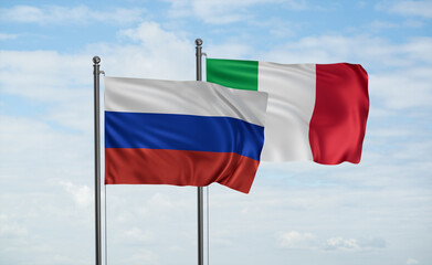 Italy and Russia flag