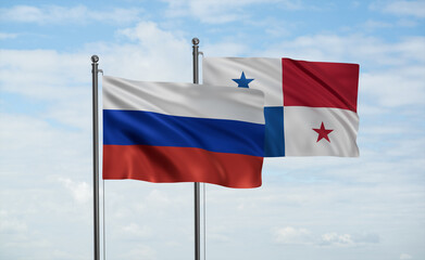 Fototapeta na wymiar Panama and Russia flag