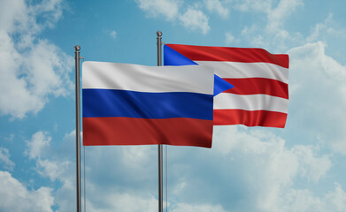 Puerto Rico and Russia flag