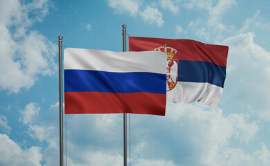 Serbia and Russia flag