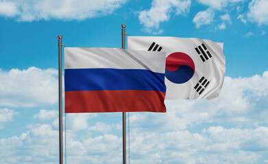 South Korea and Russia flag