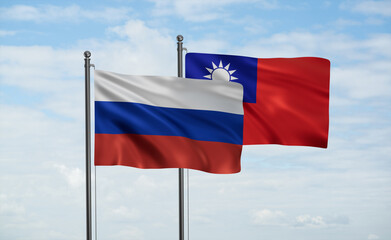 Taiwan and Russia flag