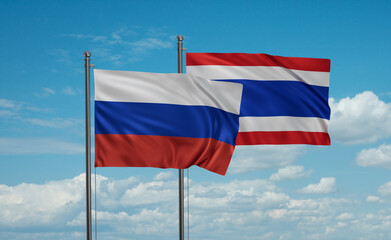 Fototapeta na wymiar Thailand and Russia flag