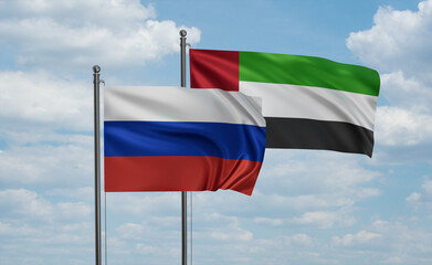 UAE and Russia flag