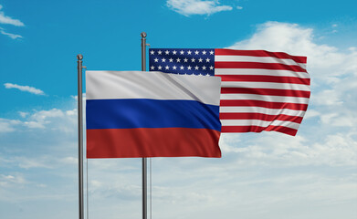 USA and Russia flags